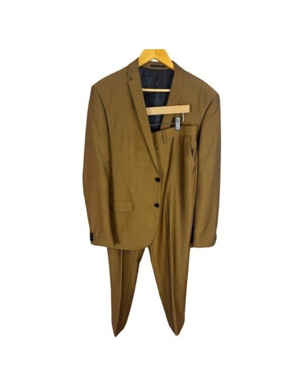 Le 31 Par Simons London Fit Suit Vitale Barberis Canonico Wool Mohair Brown 42R